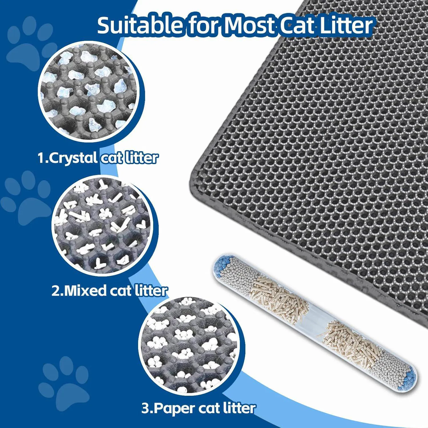 Tapete Xuanyaente Para Arena De Gato Con Doble Capa Impermeable Y Antideslizante 3