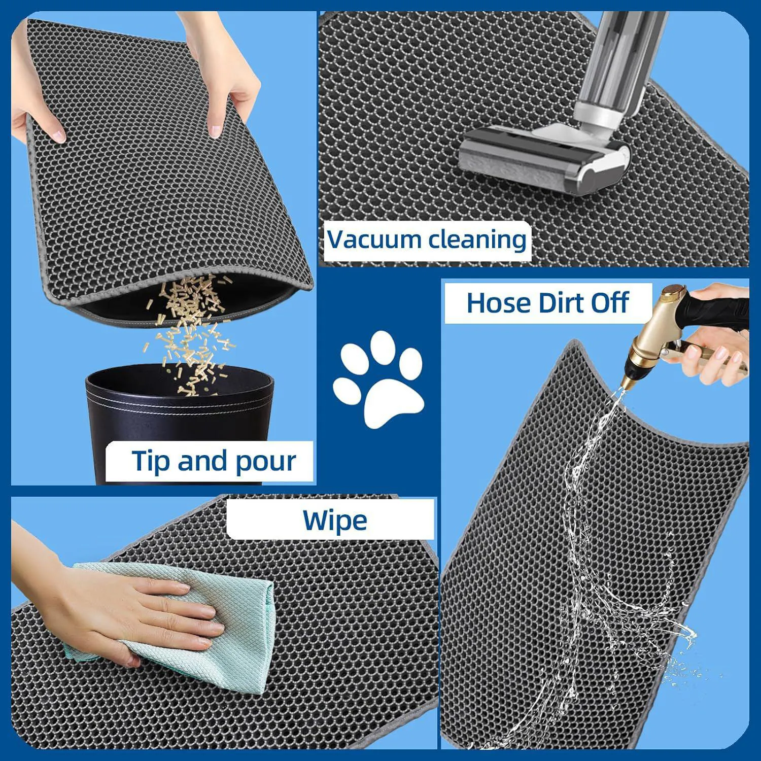 Tapete Xuanyaente Para Arena De Gato Con Doble Capa Impermeable Y Antideslizante 5