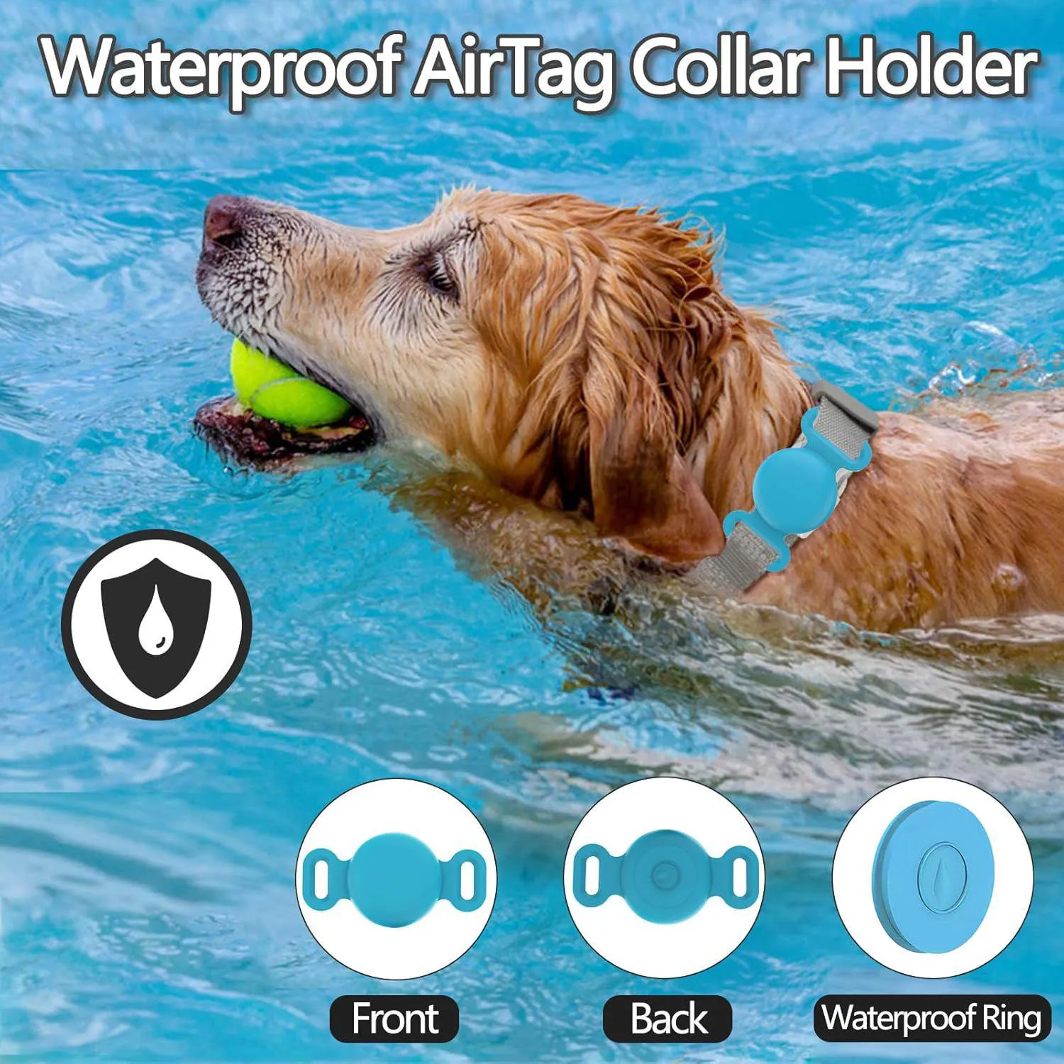 Soporte Airtag Para Collar De Mascota Impermeable Ajustable Y Resistente 3