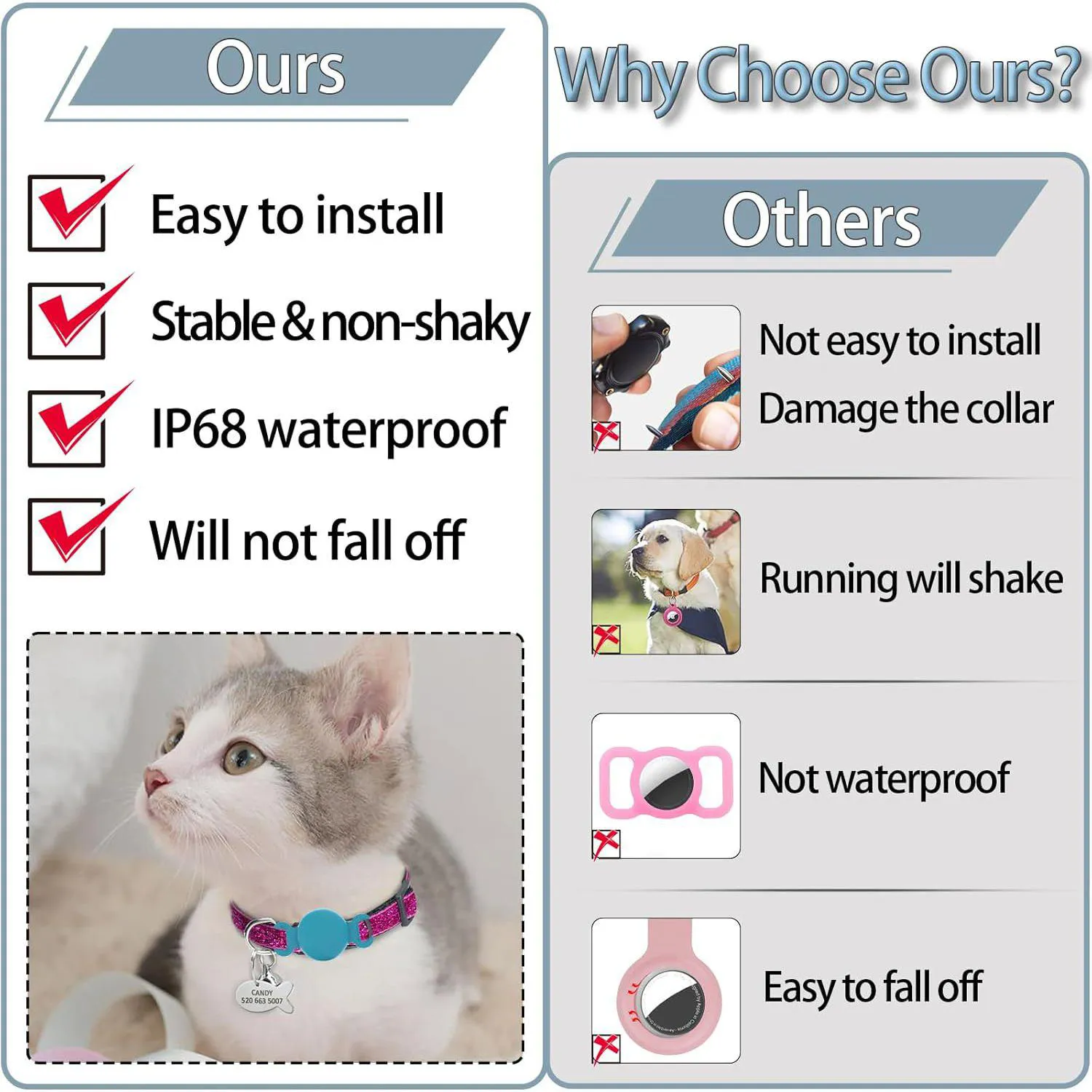 Soporte Airtag Para Collar De Mascota Impermeable Ajustable Y Resistente 5