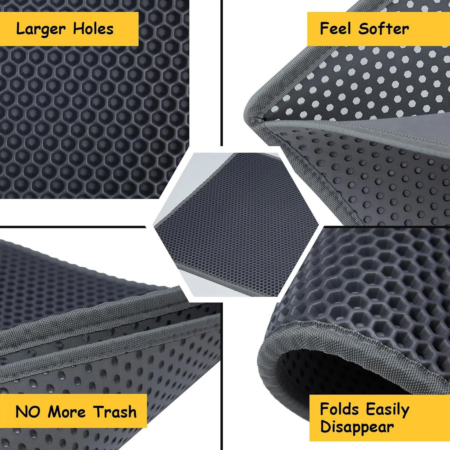 Tapete De Doble Capa Impermeable Para Caja De Arena De Gatos Dotpurfect Gris 4