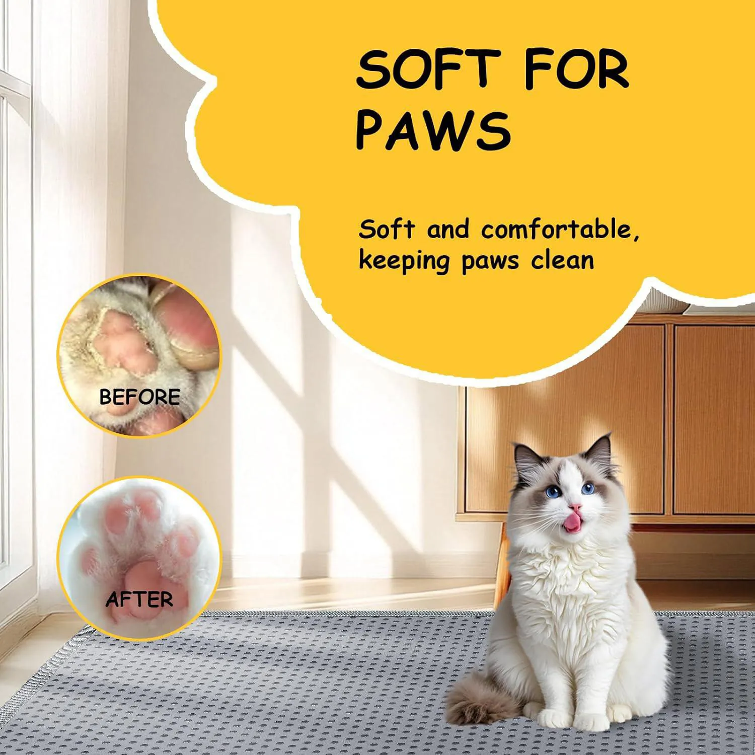 Tapete De Doble Capa Impermeable Para Caja De Arena De Gatos Dotpurfect Gris 9