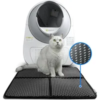 Tapete De Doble Capa Para Arena De Gatos Con Diseño Antiderrames Y Fácil Limpieza