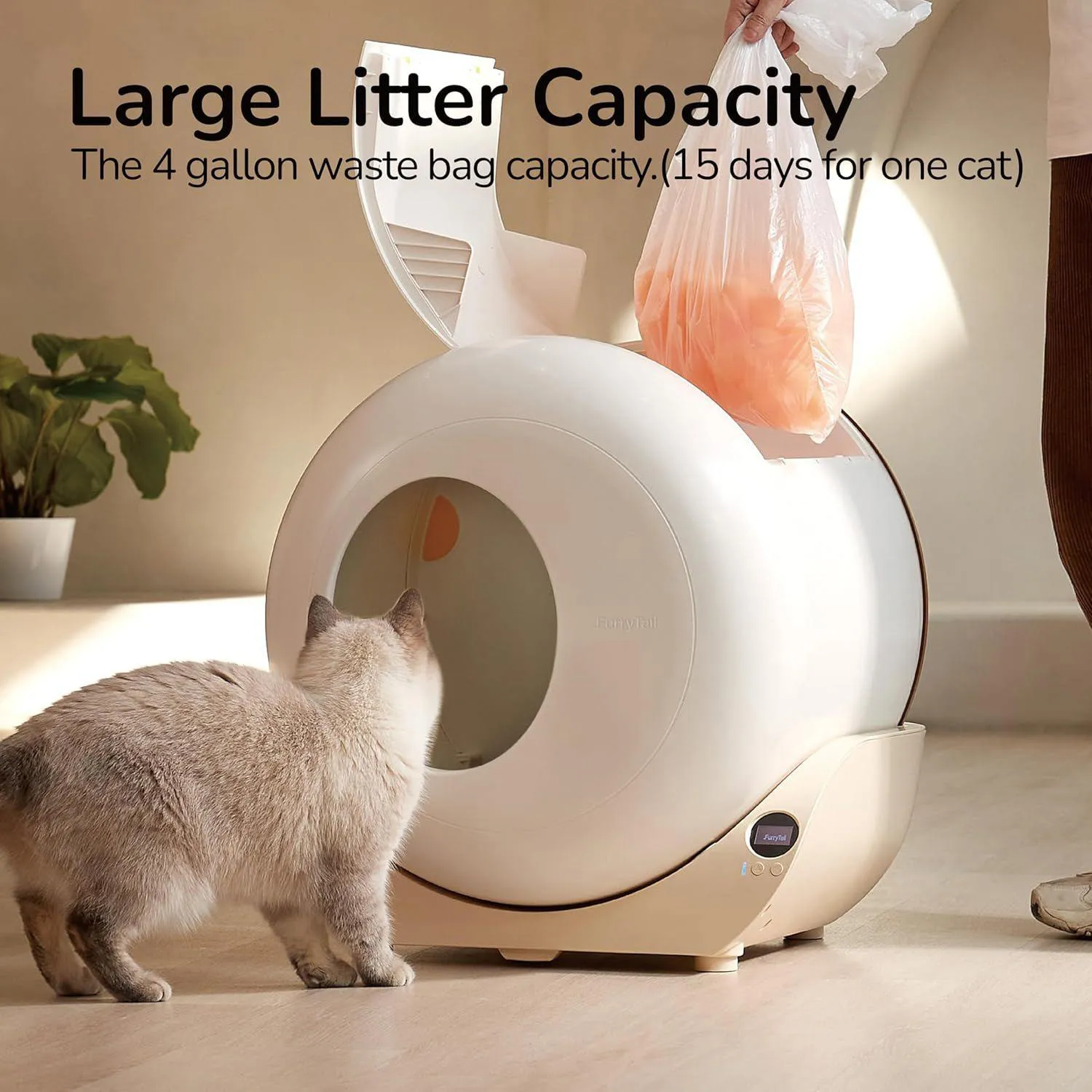 Caja De Arena Automática Para Gatos Furrytail Con Control De Aplicación 5