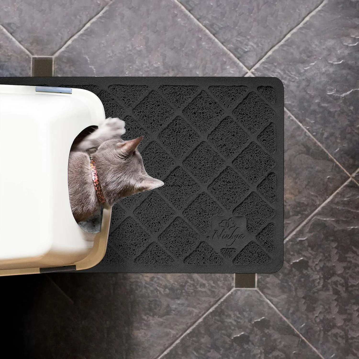 Tapete De Arena Para Gatos Antideslizante Impermeable Y Fácil De Limpiar