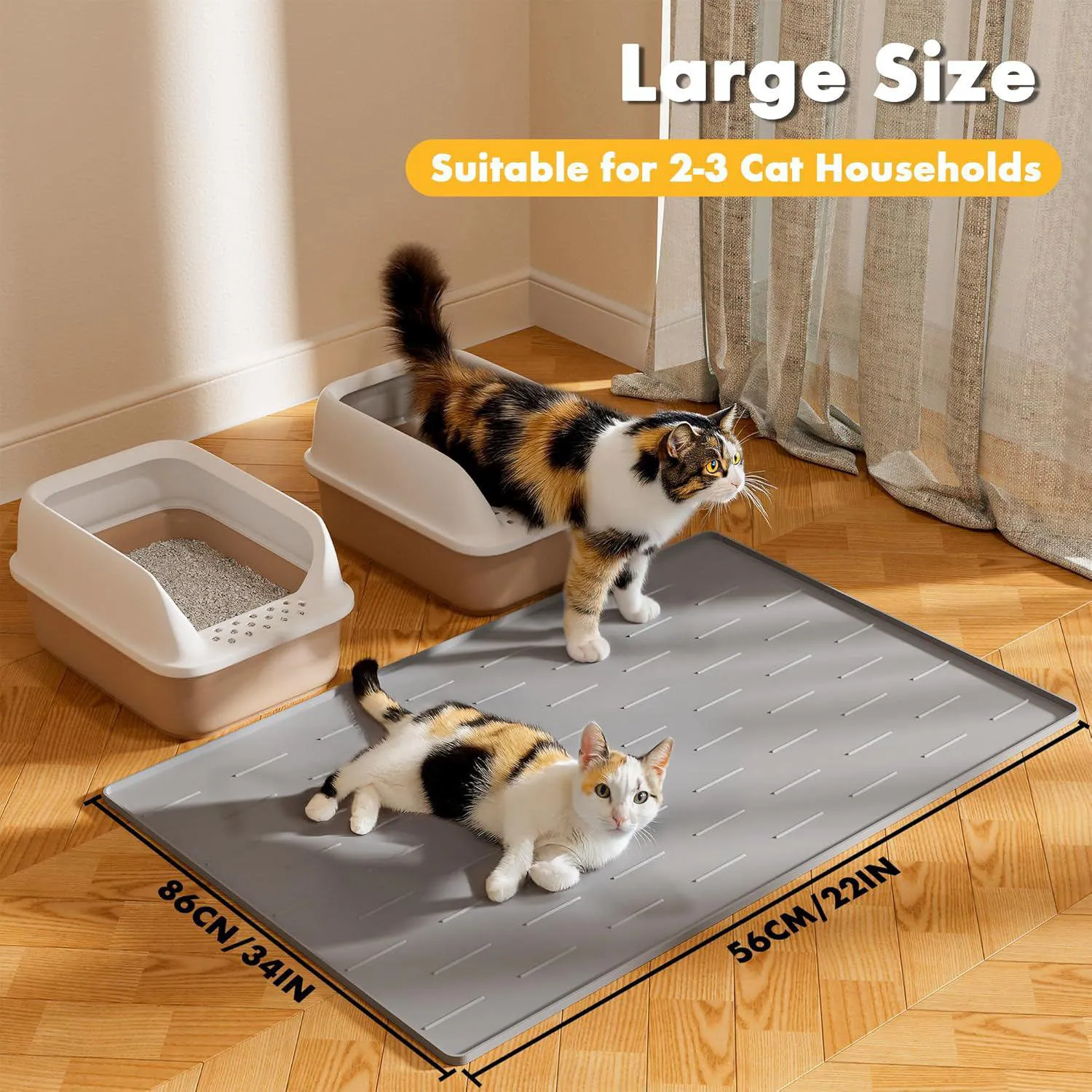 Tapete Pieviev De Silicona Para Arena De Gato Impermeable Fácil De Limpiar Y Antideslizante 7