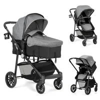 Coche Convertible para Bebés con Plegado Rápido y Suspensión de Ruedas