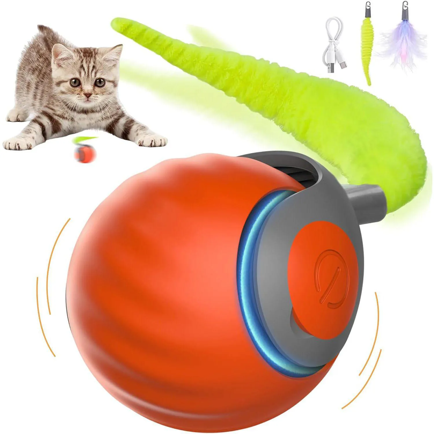 Juguete Interactivo Para Gatos Nonendu Bola Automática Con Cola Recargable