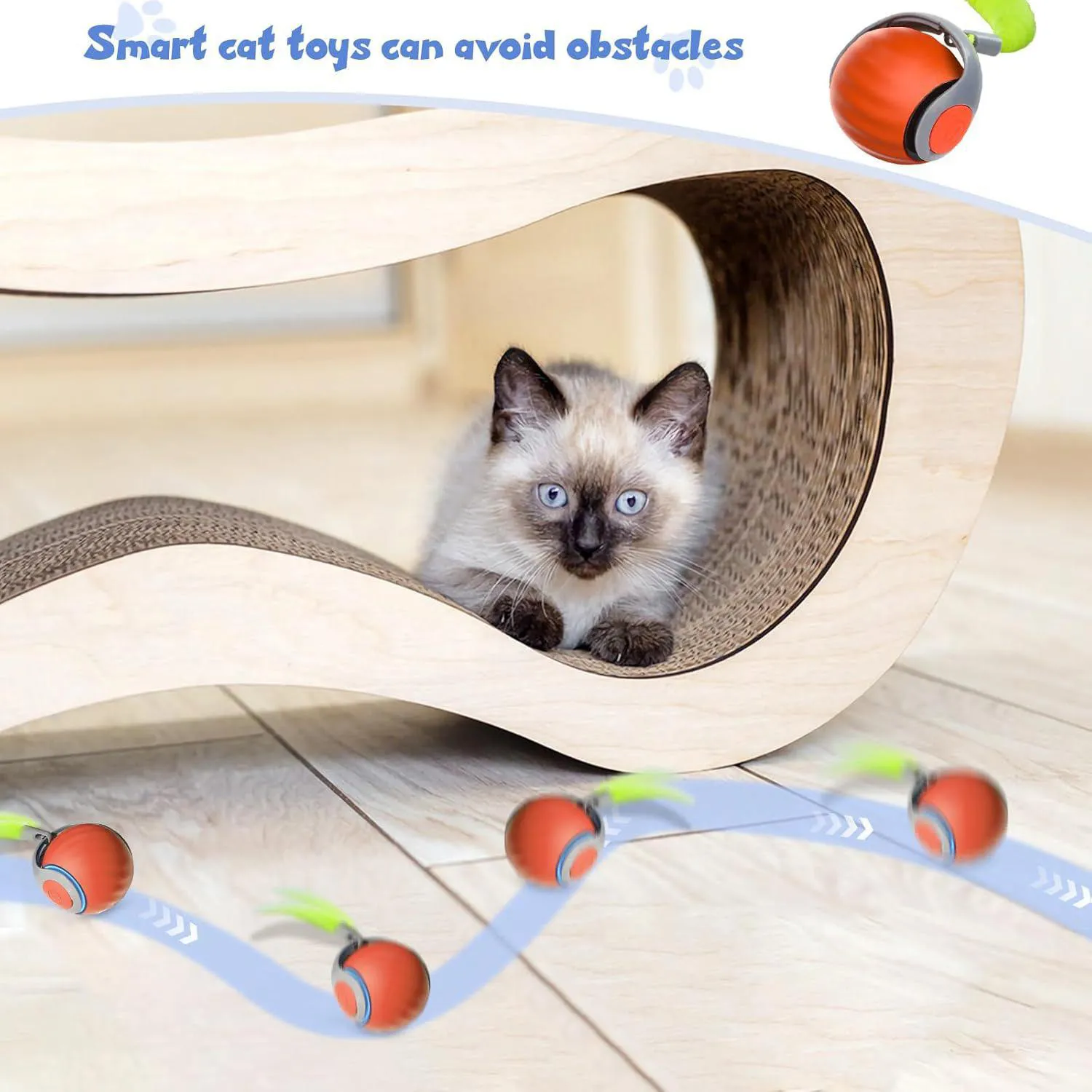 Juguete Interactivo Para Gatos Nonendu Bola Automática Con Cola Recargable 6