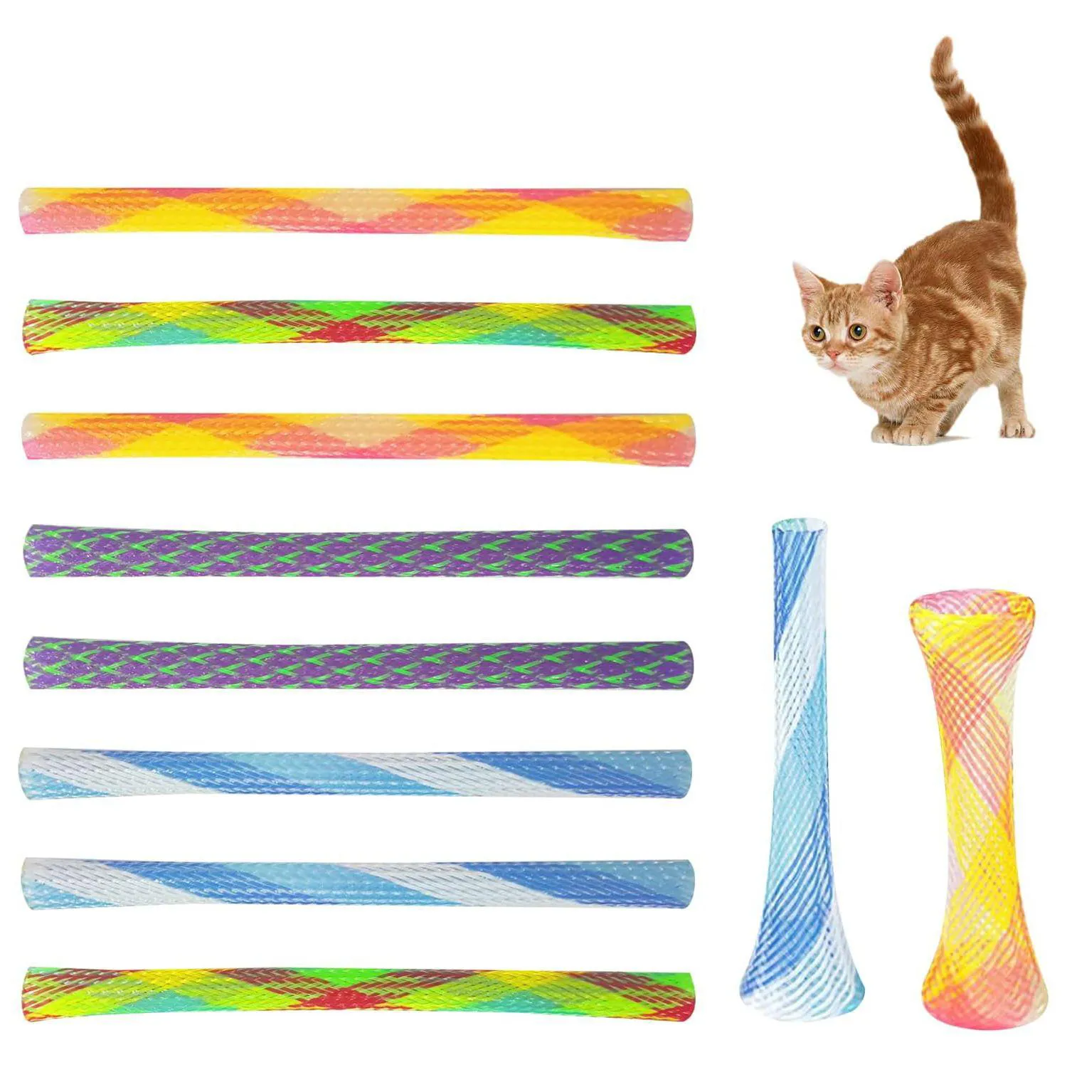 Juguete Tubo Para Gatos De Malla De Nailon Plegables Y Resistentes