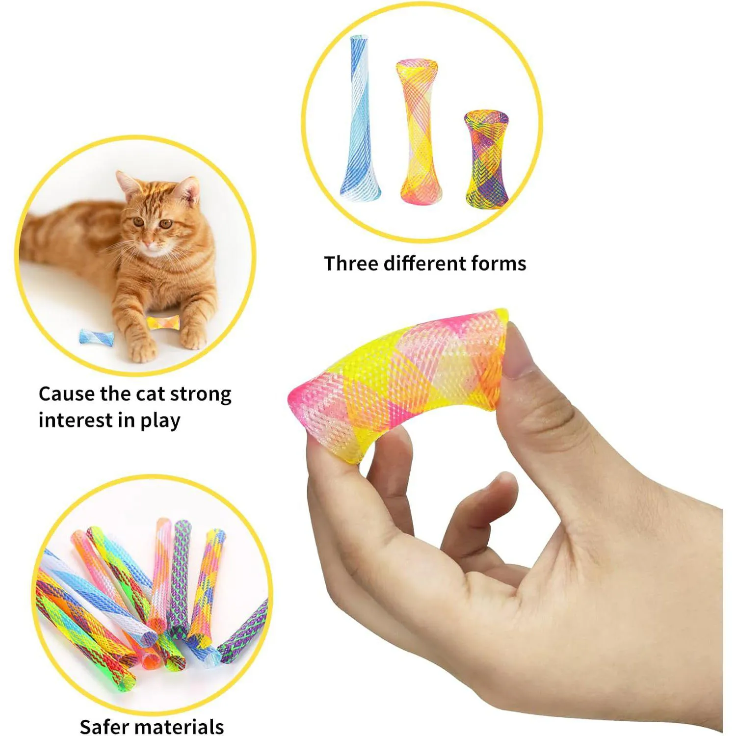 Juguete Tubo Para Gatos De Malla De Nailon Plegables Y Resistentes 3