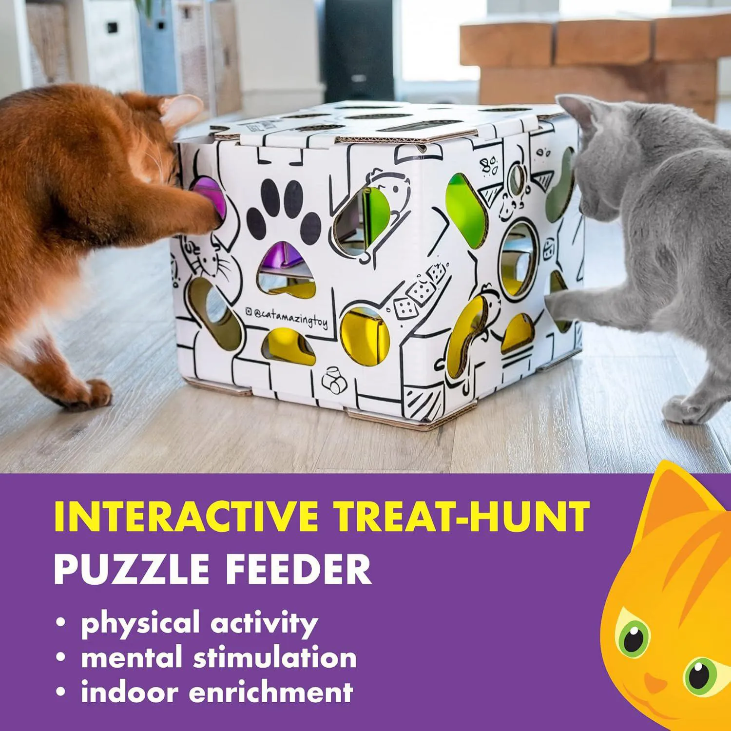 Juguete De Rompecabezas Para Gatos Con Laberinto Interactivo Que Dispensador Golosinas 5