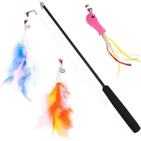 Varita Retráctil Para Gatos Con Plumas Magnéticas Y Juguete Interactivos