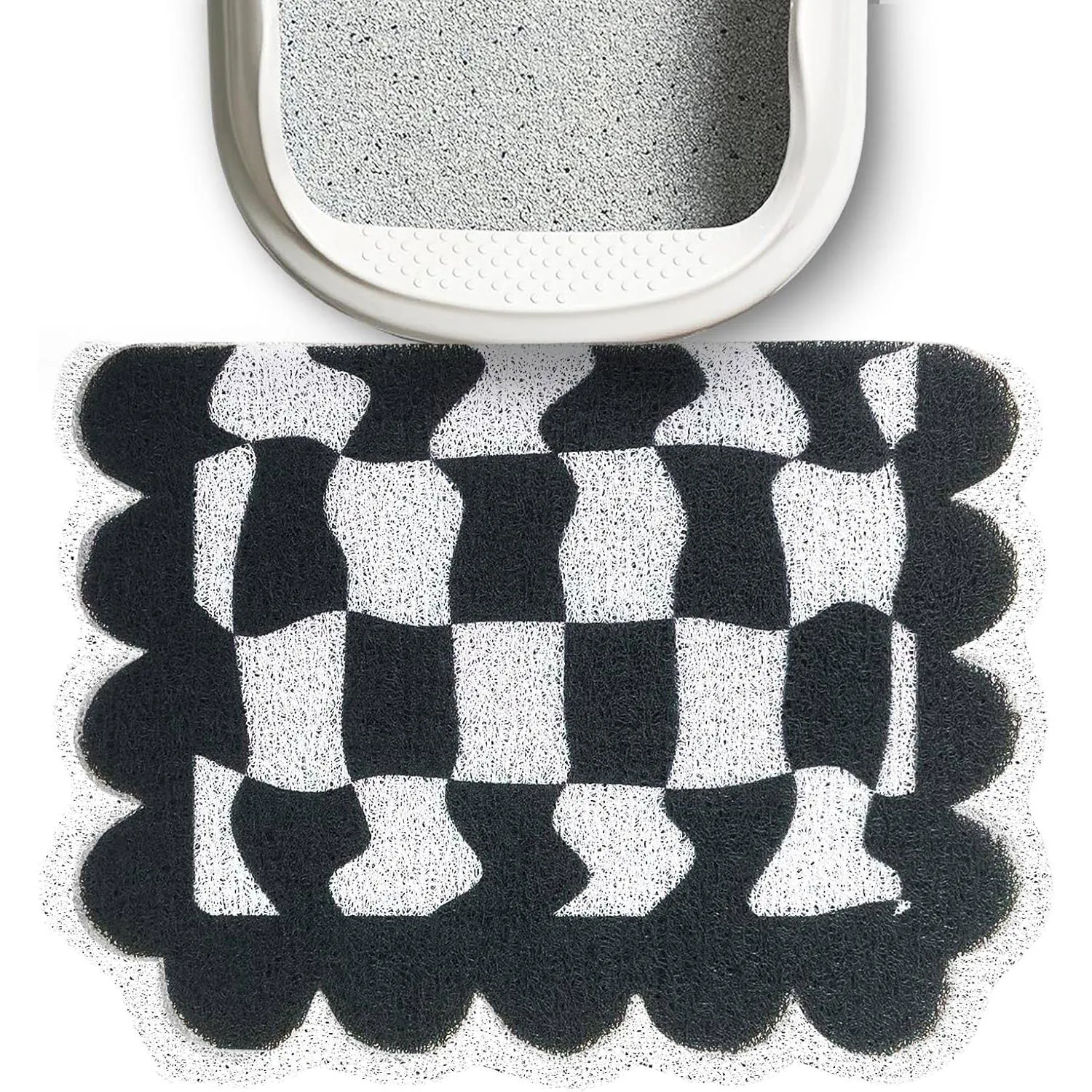Alfombra Para Arena De Gatos Lukamoo Con Diseño Antideslizante Y Fácil Limpieza