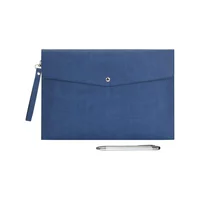 Cartera de Cuero Sintético Azul Oscuro para Documentos y Tableta A4
