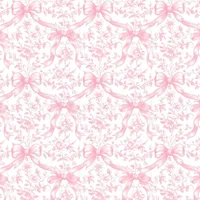 Papel Contacto Floral Autoadhesivo Con Lazos Rosa Para Paredes