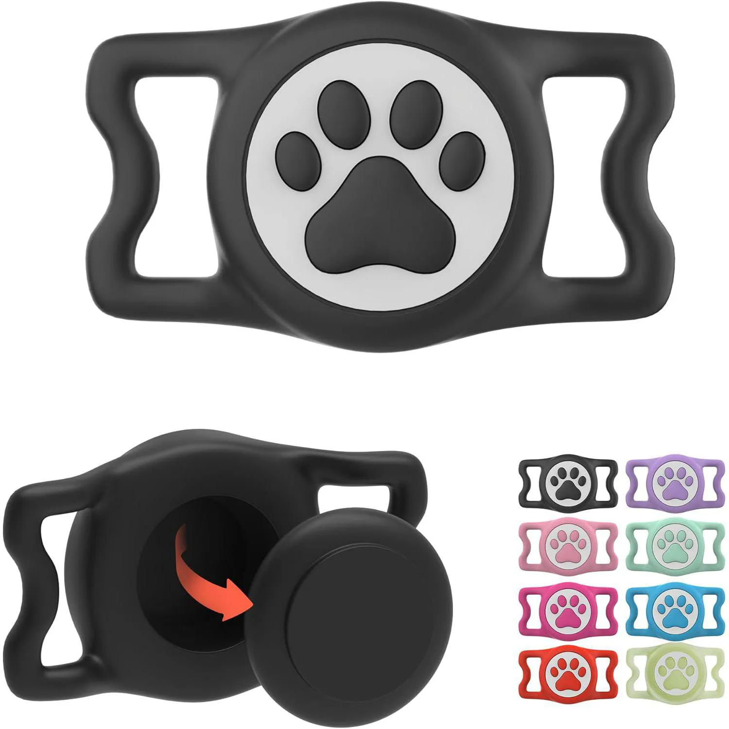 Soporte Airtag Para Collar De Perro Silicona Impermeable Y Ajuste Seguro