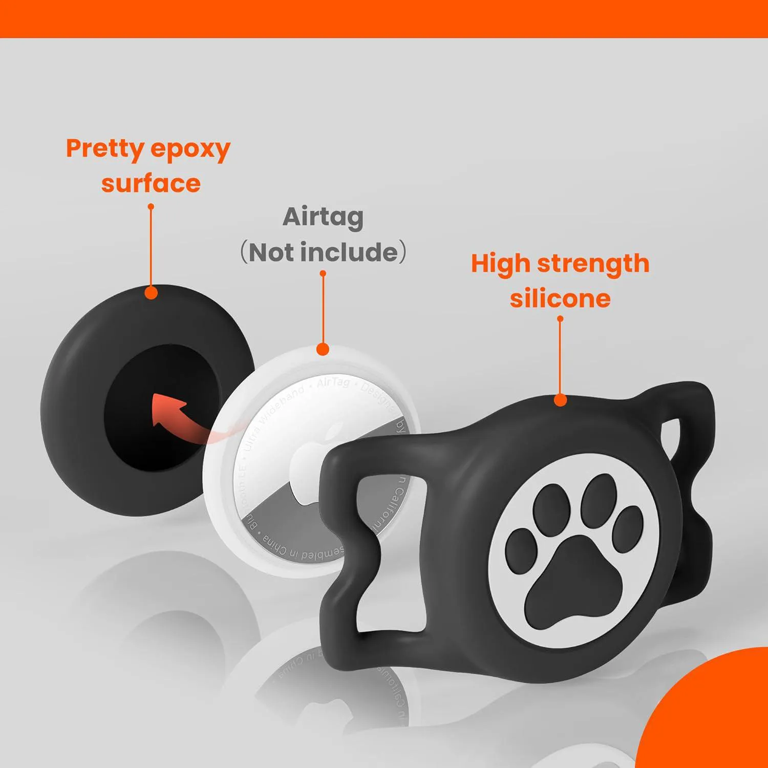 Soporte Airtag Para Collar De Perro Silicona Impermeable Y Ajuste Seguro
