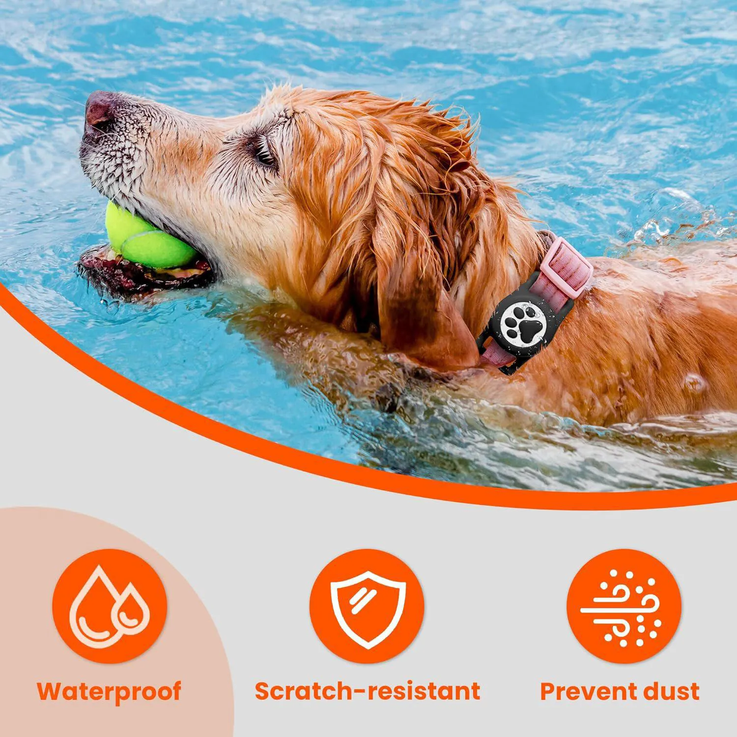 Soporte Airtag Para Collar De Perro Silicona Impermeable Y Ajuste Seguro 3