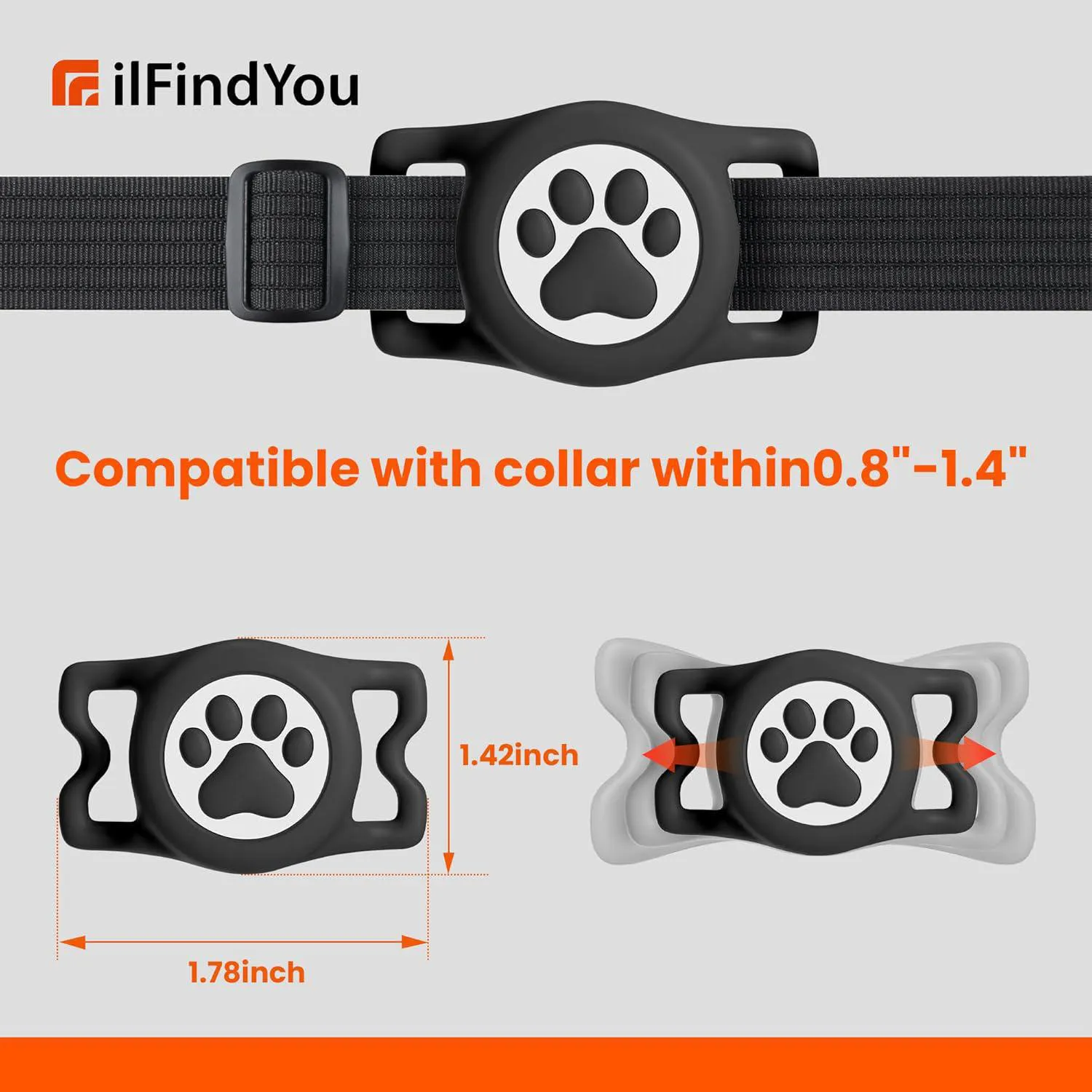 Soporte Airtag Para Collar De Perro Silicona Impermeable Y Ajuste Seguro 4