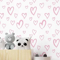 Papel Tapiz Rosa y Blanco Corazones Autoadhesivo