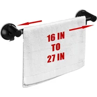 Toallero Ajustable con Ventosa para Puerta de Vidrio Color Negro Mate