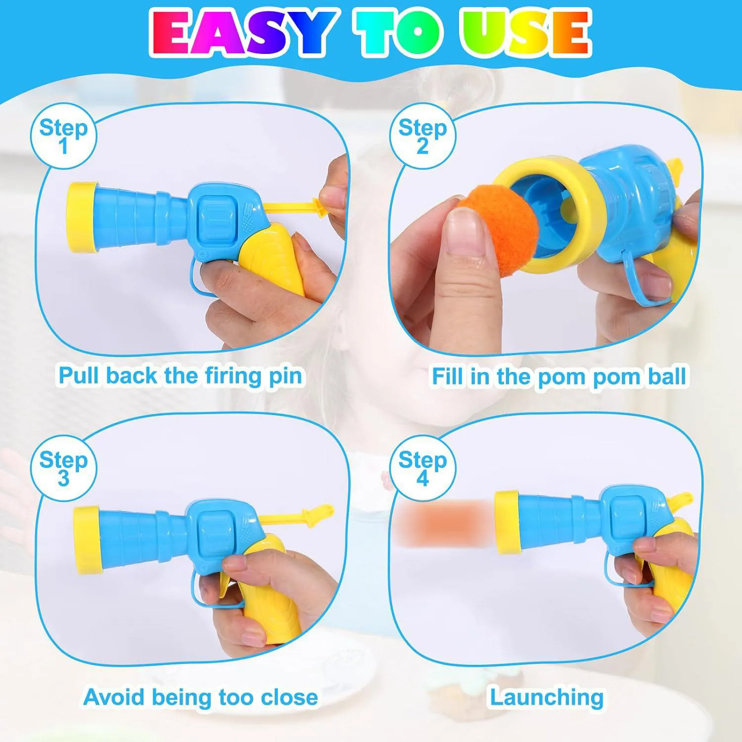 Lanzador De Bolas Para Gatos Aiersa Con 20 Pompones Interactivo Y Seguro 7