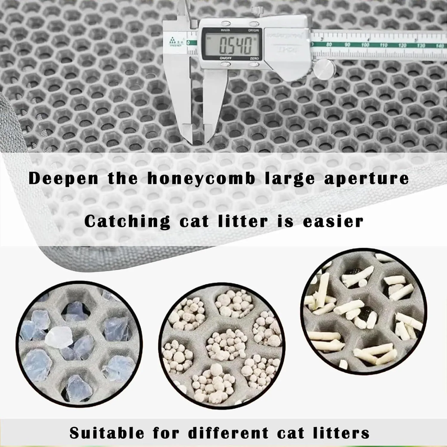 Tapete Grande Para Arena De Gato Con Diseño Panal Impermeable Antideslizante 5