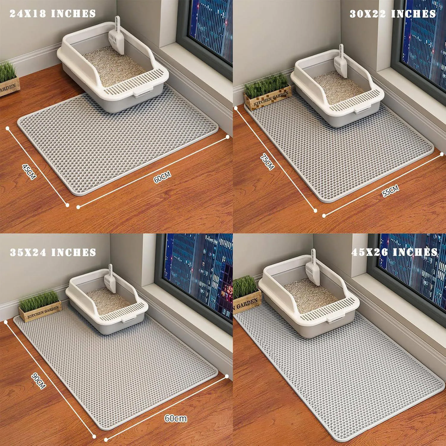 Tapete Grande Para Arena De Gato Con Diseño Panal Impermeable Antideslizante 8
