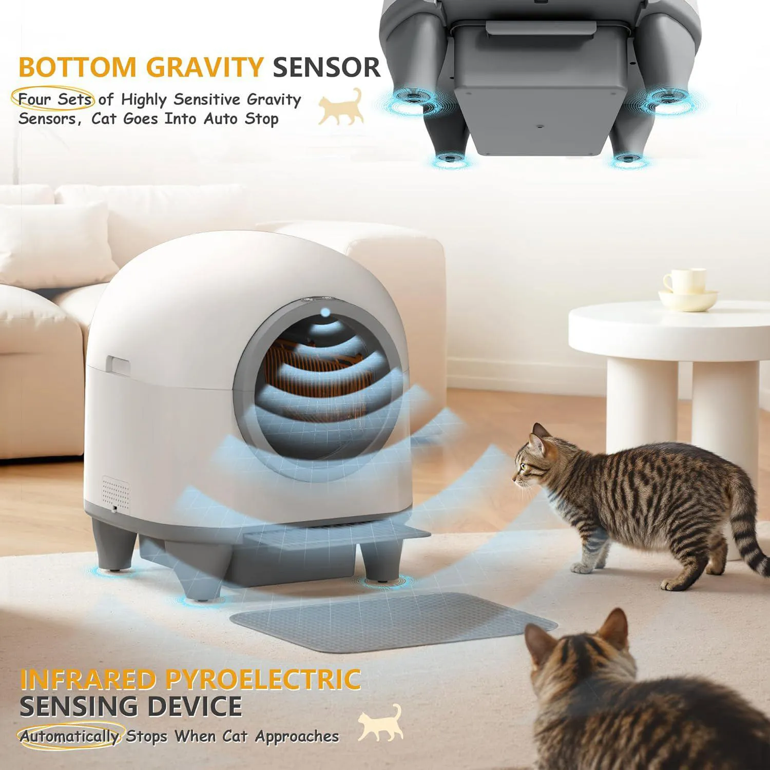 Caja De Arena Automática Para Gatos Con Limpieza Inteligente Y Control Por App 5
