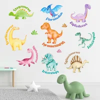 Adhesivos de Pared Dinosaurios Acuarela Decoración Infantil