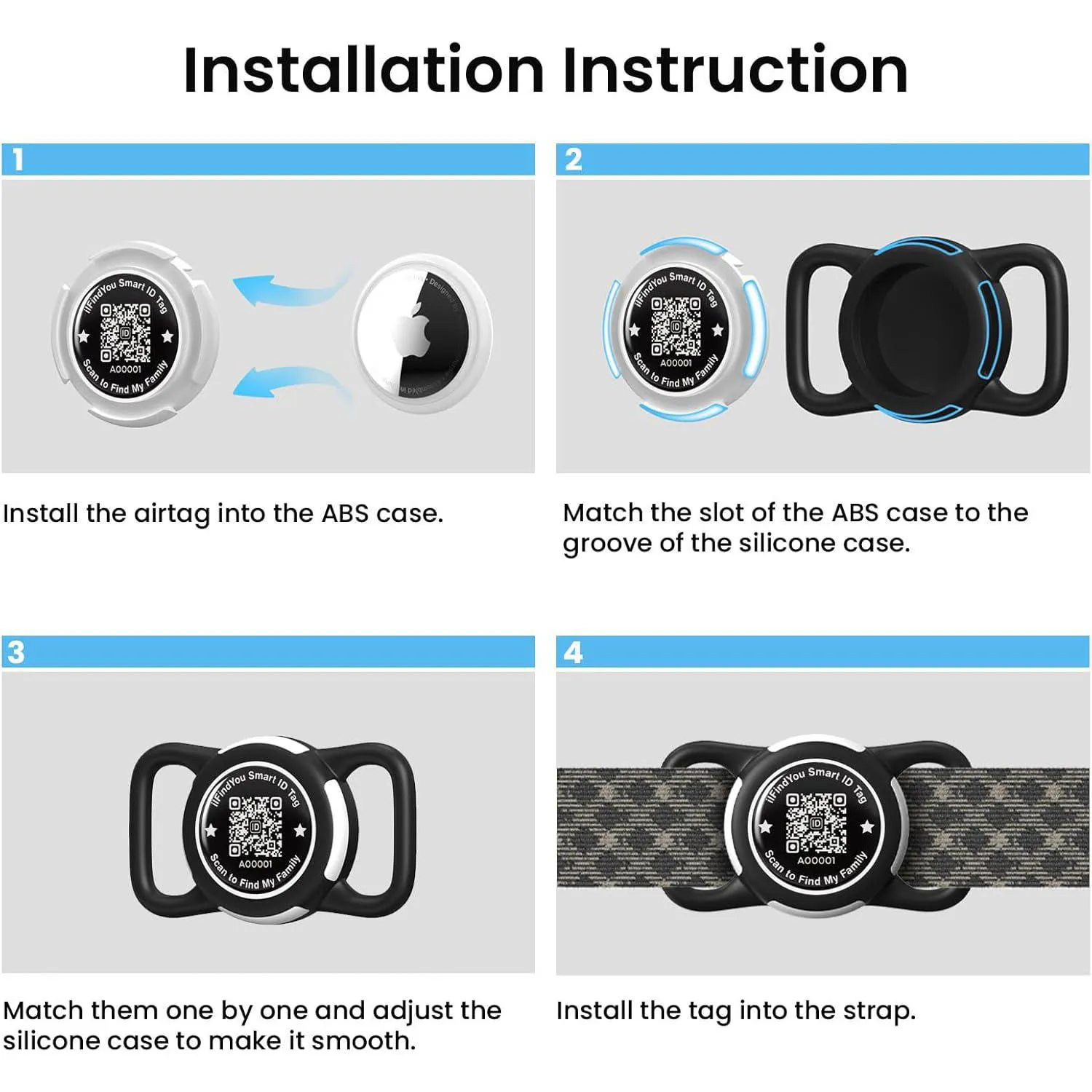 Soporte Impermeable Para AirTag De Silicona Ajustable Para Collar De Perro Y Gato 4