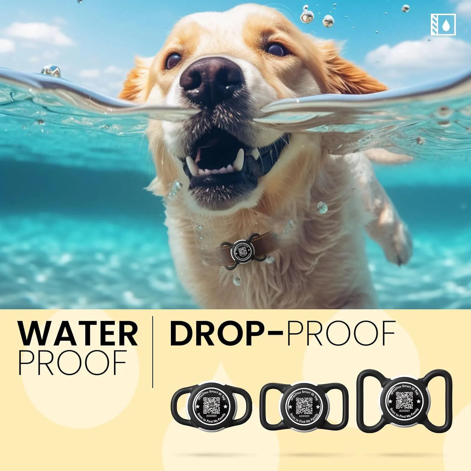 Soporte Impermeable Para AirTag De Silicona Ajustable Para Collar De Perro Y Gato 5