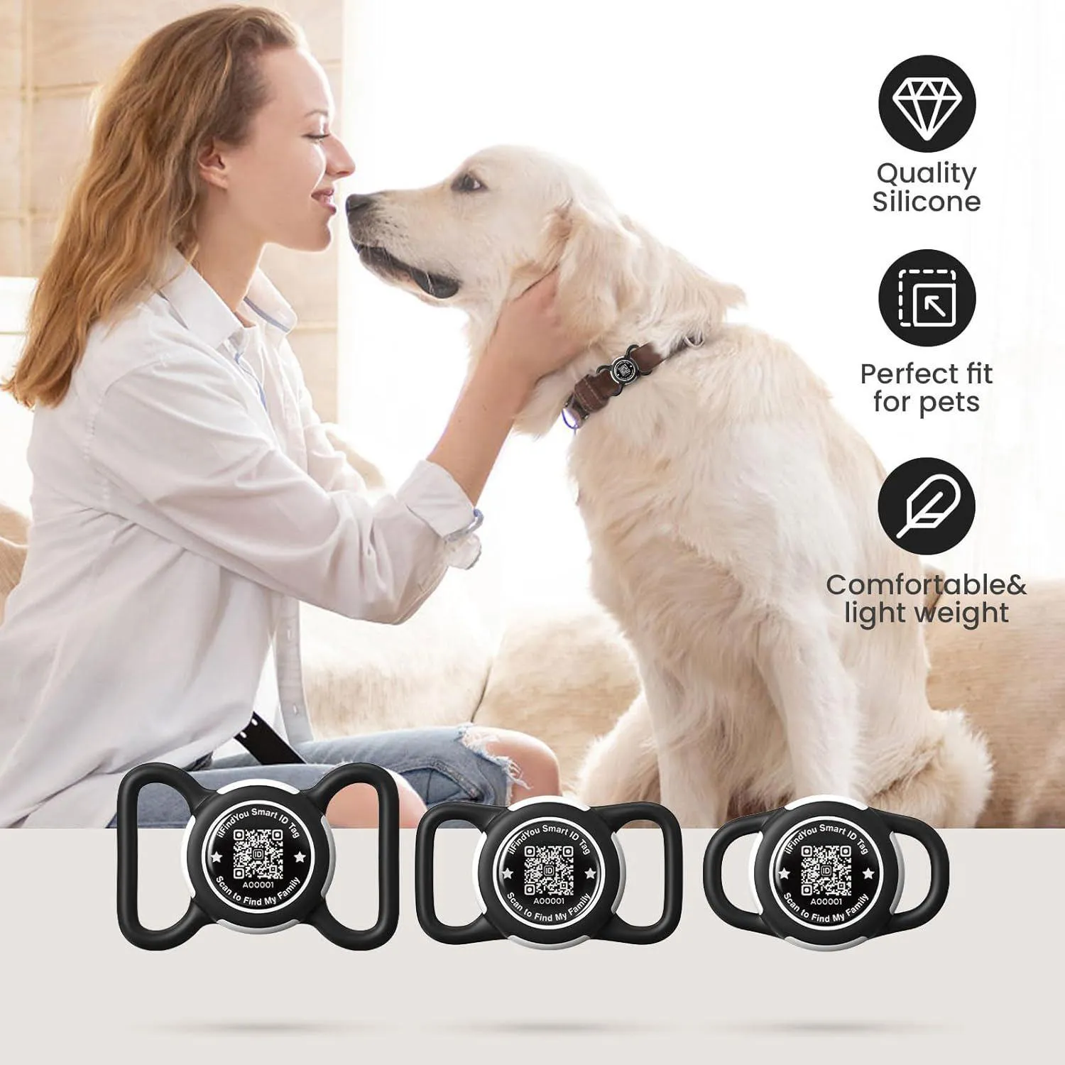 Soporte Impermeable Para AirTag De Silicona Ajustable Para Collar De Perro Y Gato 6