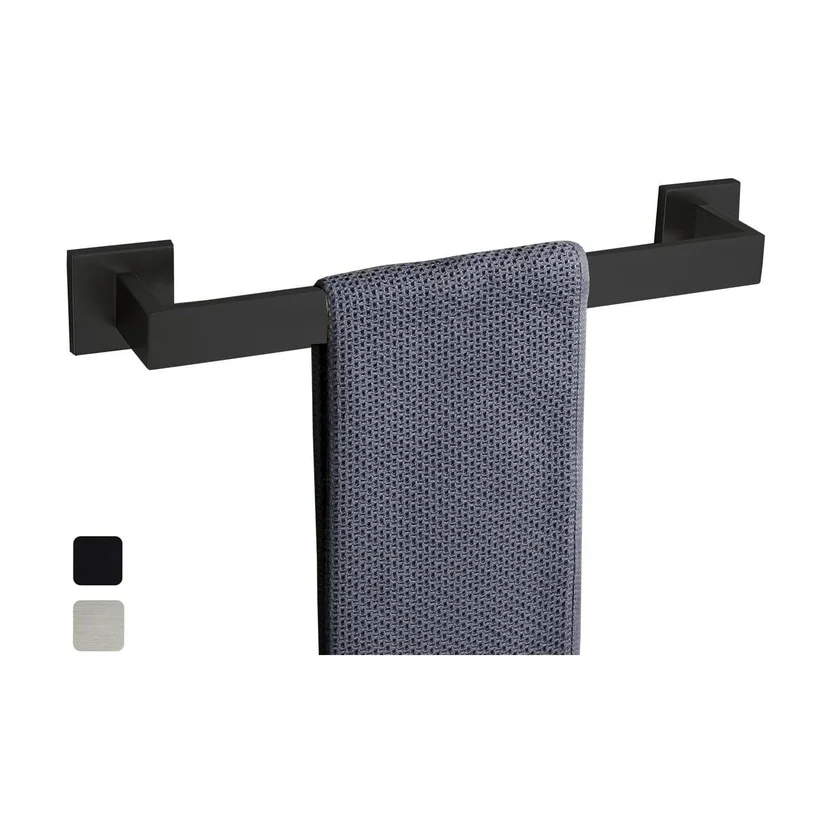 Toallero Negro Mate Diseño Moderno para Baño Montado en la Pared ...
