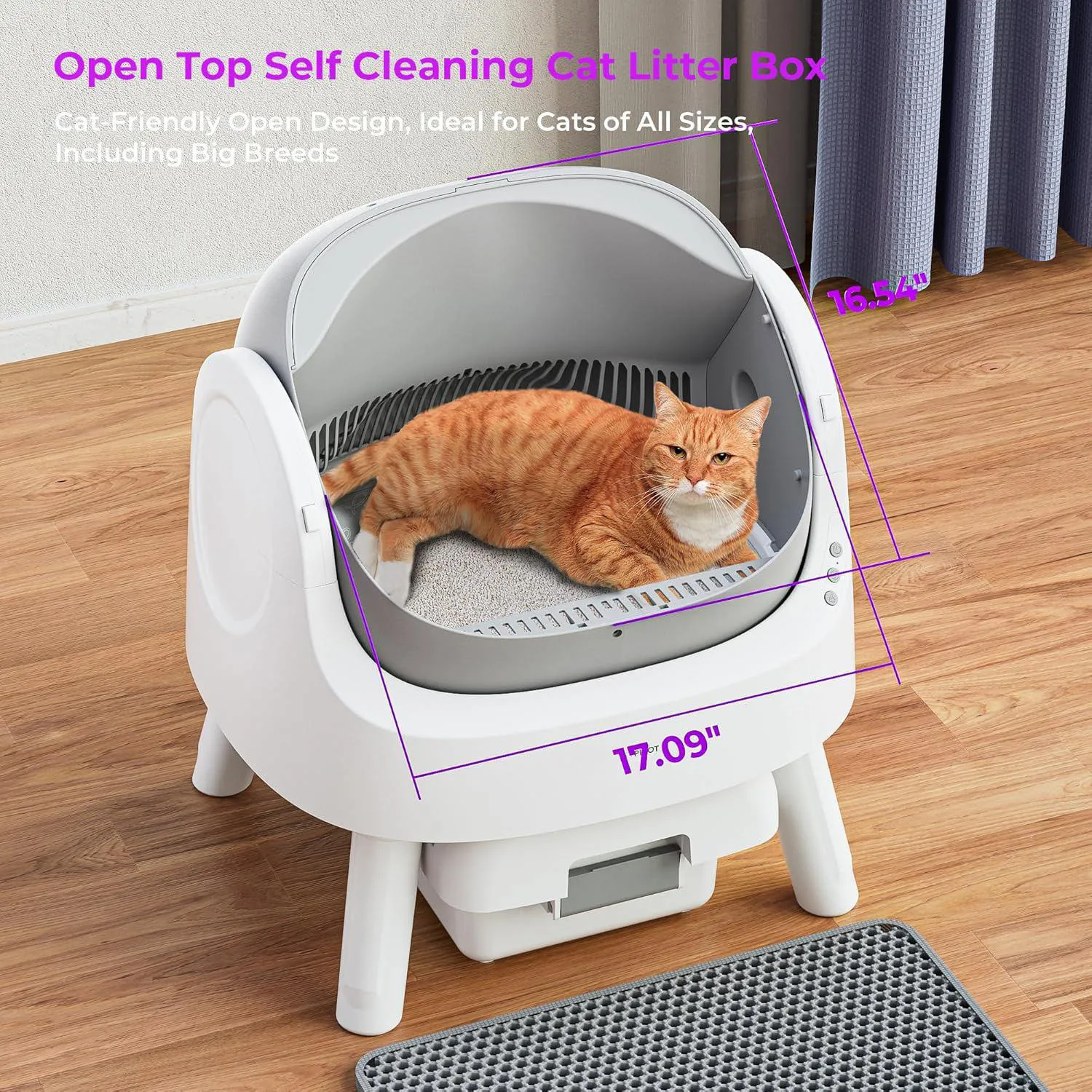 Caja De Arena Para Gatos PetPivot Autolimpiante Grande Con Alfombrilla Incluida