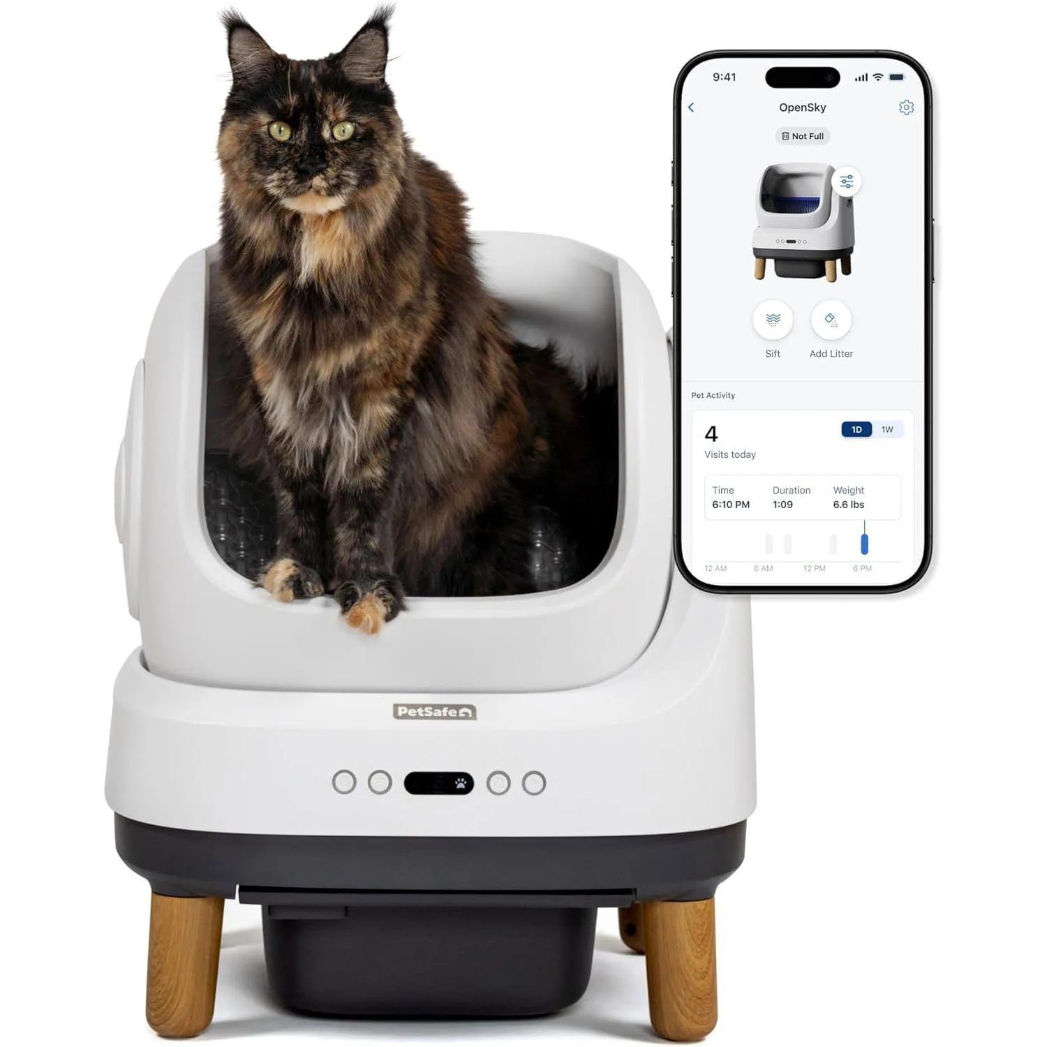 Caja De Arena Automática Para Gato Con Limpieza Manos Libres Y Control De Olores