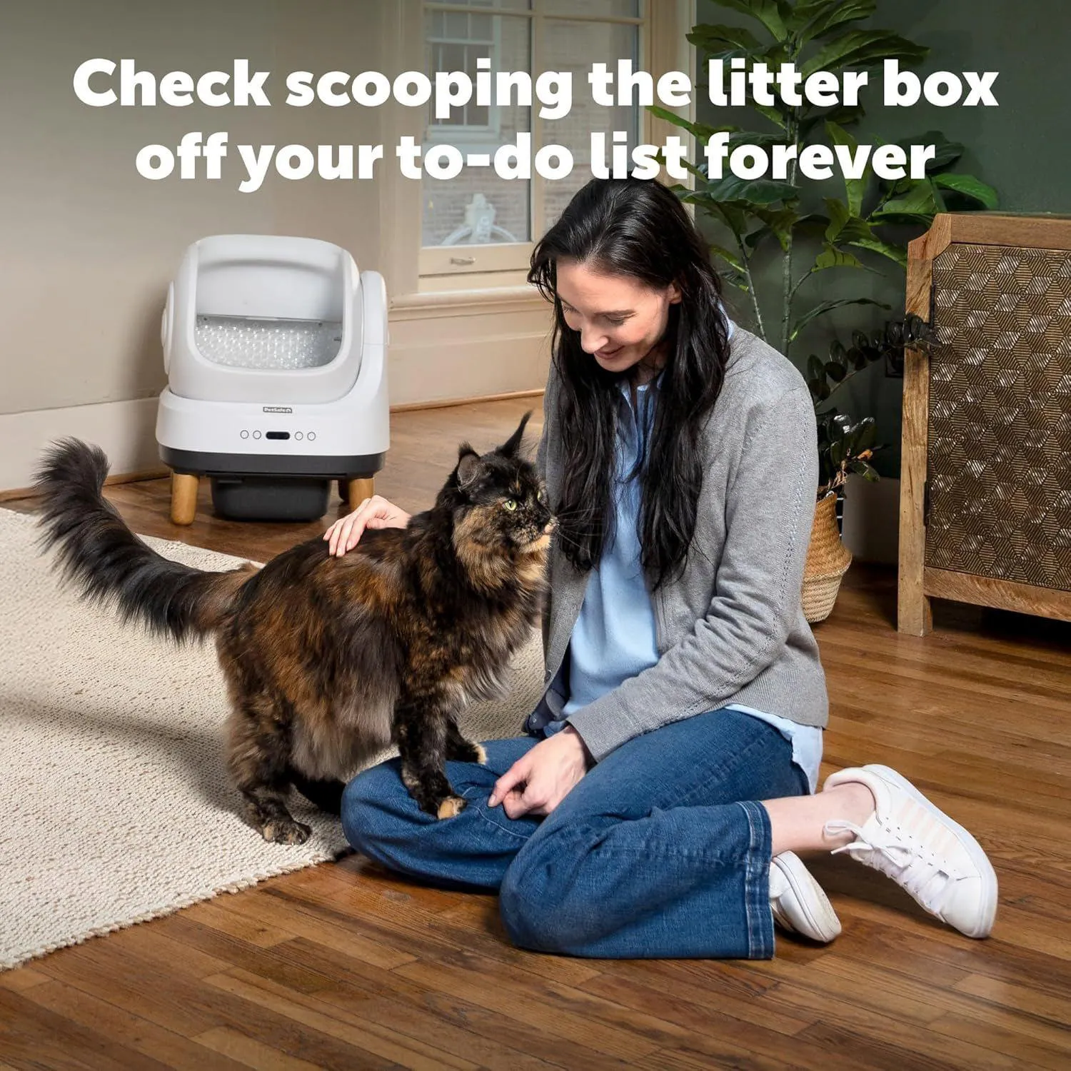 Caja De Arena Automática Para Gato Con Limpieza Manos Libres Y Control De Olores