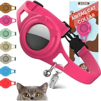 Collar Ajustable Para Gato Con Soporte Airtag Impermeable Seguro Y Hipoalergénico