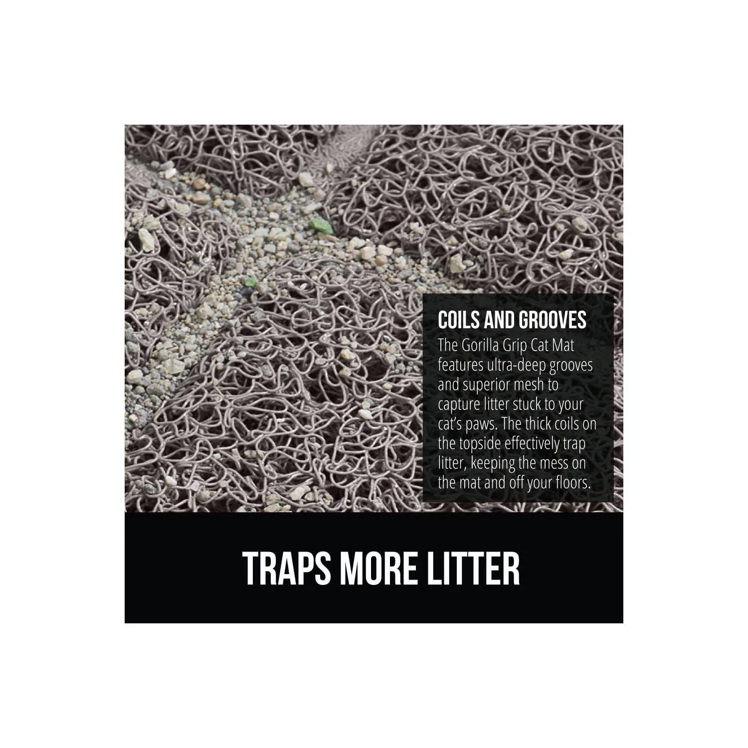 Tapete Atrapa Arena Para Gatos Con Respaldo Antideslizante Impermeable 3