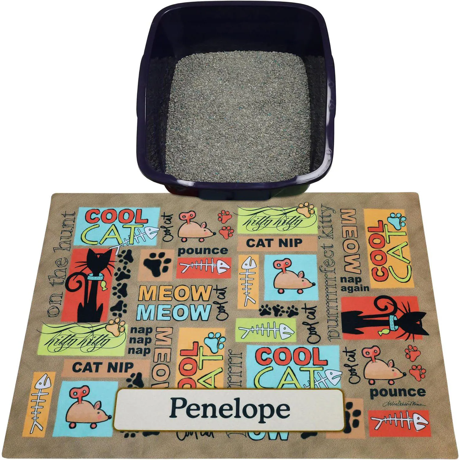 Tapete De Arena Para Gatos Absorbente Con Respaldo Impermeable Y Antideslizante