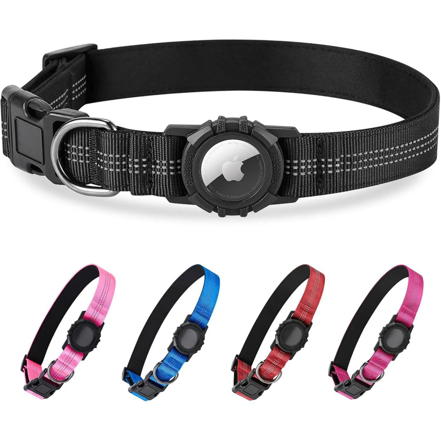 Collar Para Perro Compatible Con Airtag Impermeable Ajustable Y Seguro