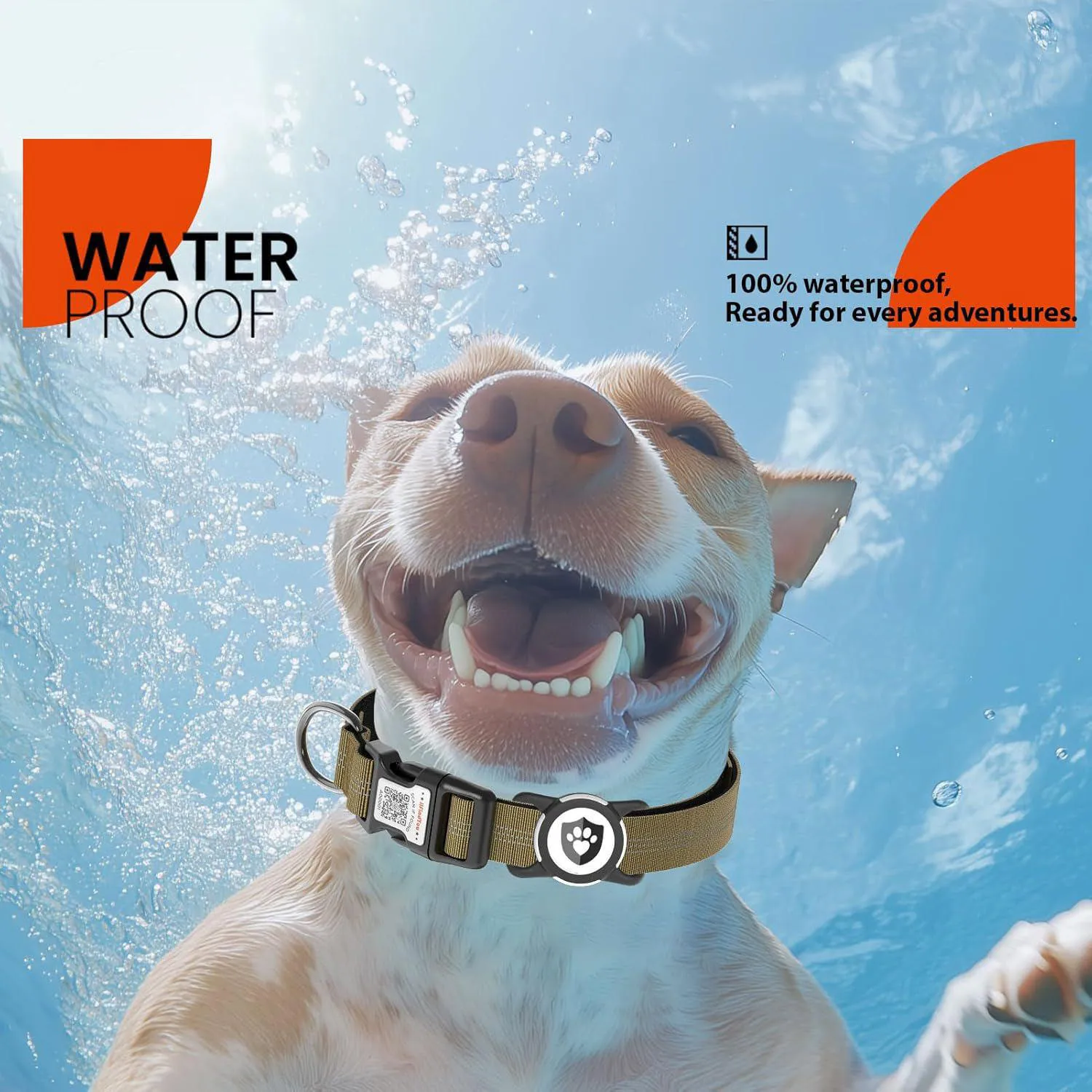 Collar Reflectante Para Perro Con Soporte AirTag Ajustable Y Material De Nailon 4