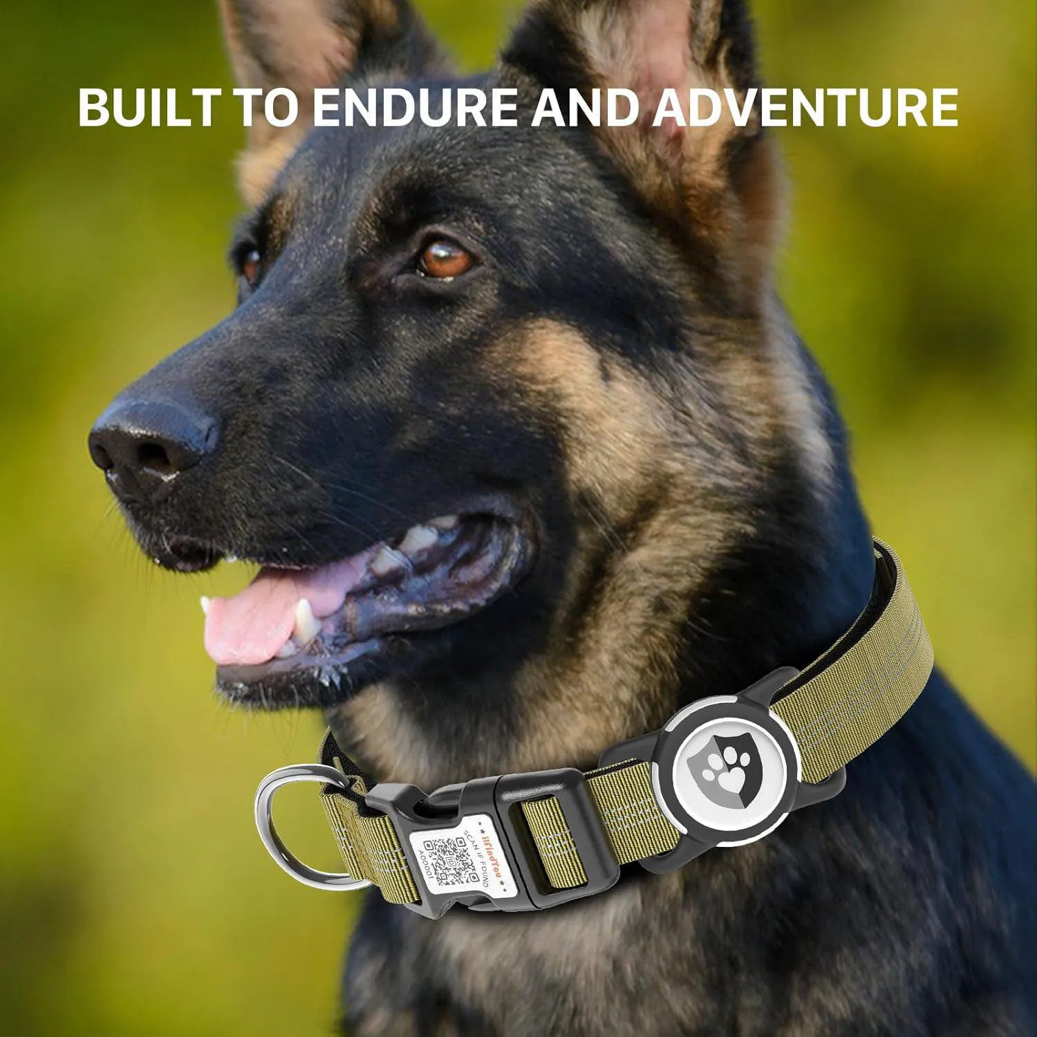 Collar Reflectante Para Perro Con Soporte AirTag Ajustable Y Material De Nailon 6