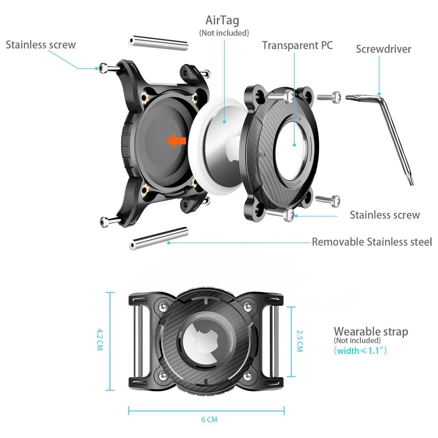 Soporte Para Airtag Para Collar De Perro Impermeable Con Lazo Metálico 6