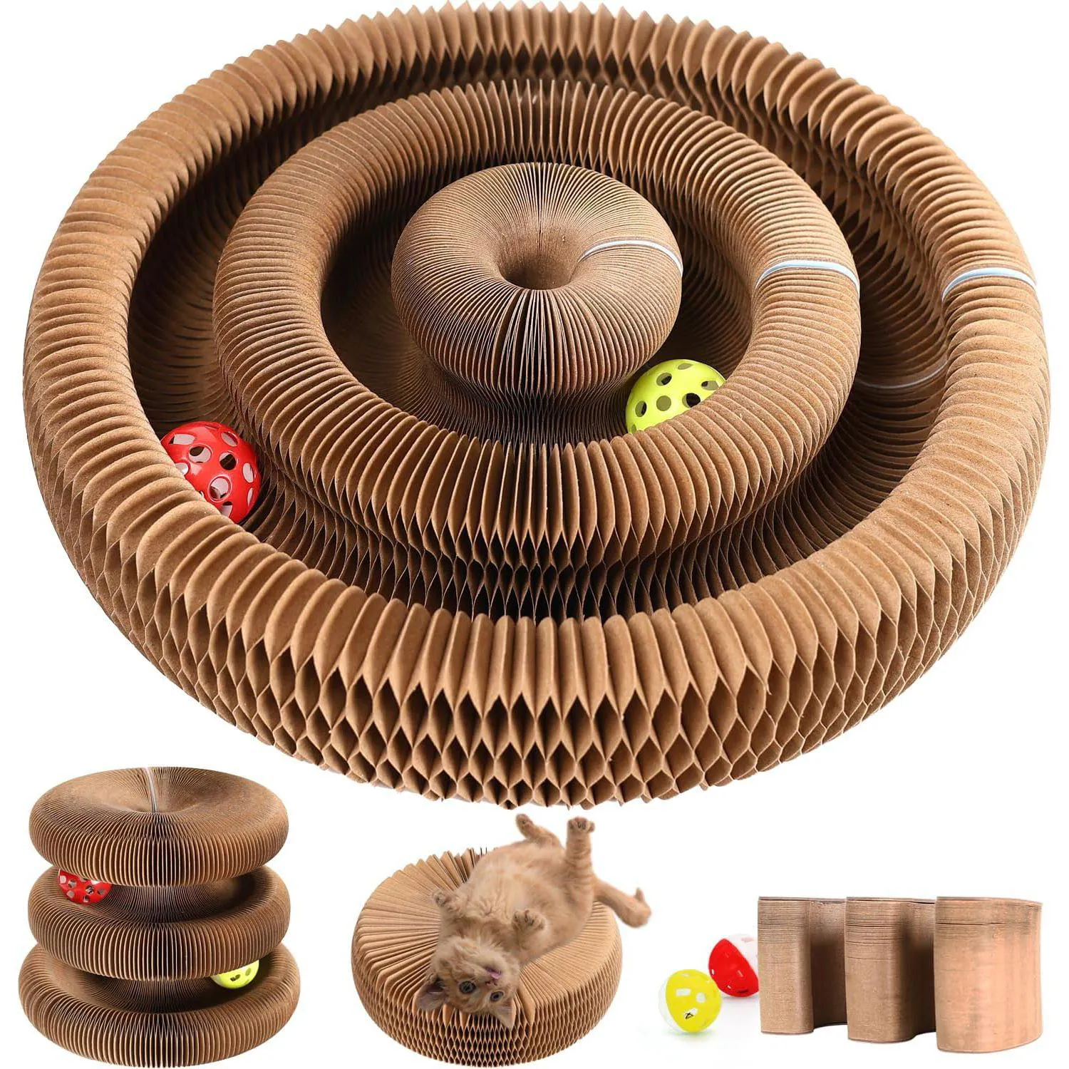 Juguete De Pelota De Pista Para Gatos Dosanlues Con Diseño De Doble Capa