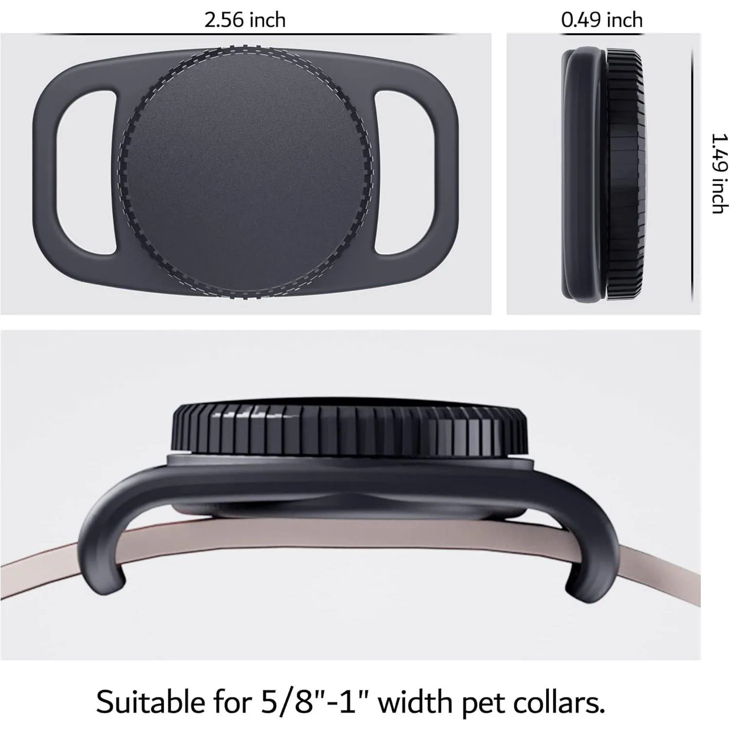 Funda Impermeable Para Airtag Compatible Con Collar De Perro Negro