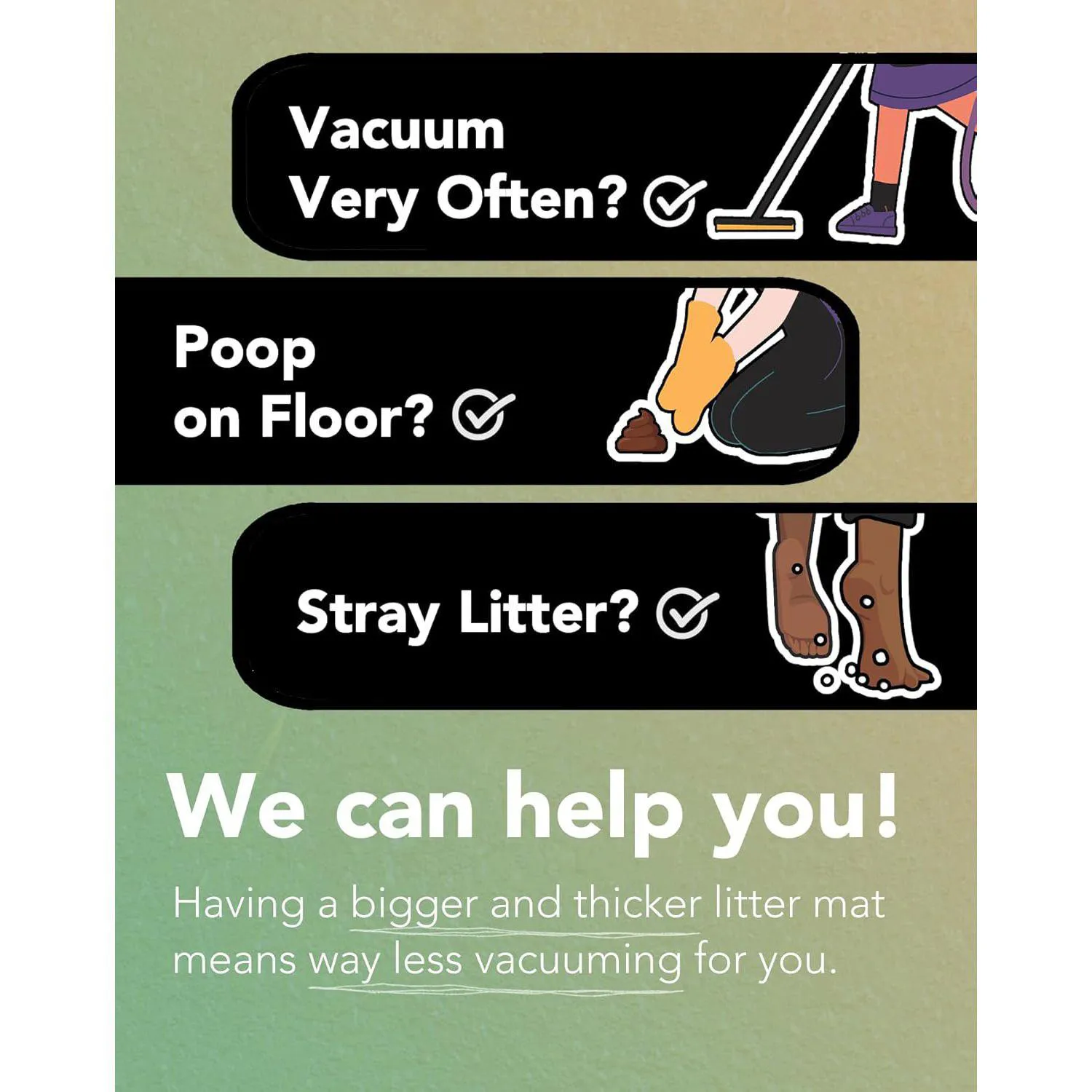Alfombra Para Caja De Arena De Gato Resistente Al Agua Con Diseño Verde Pistacho
