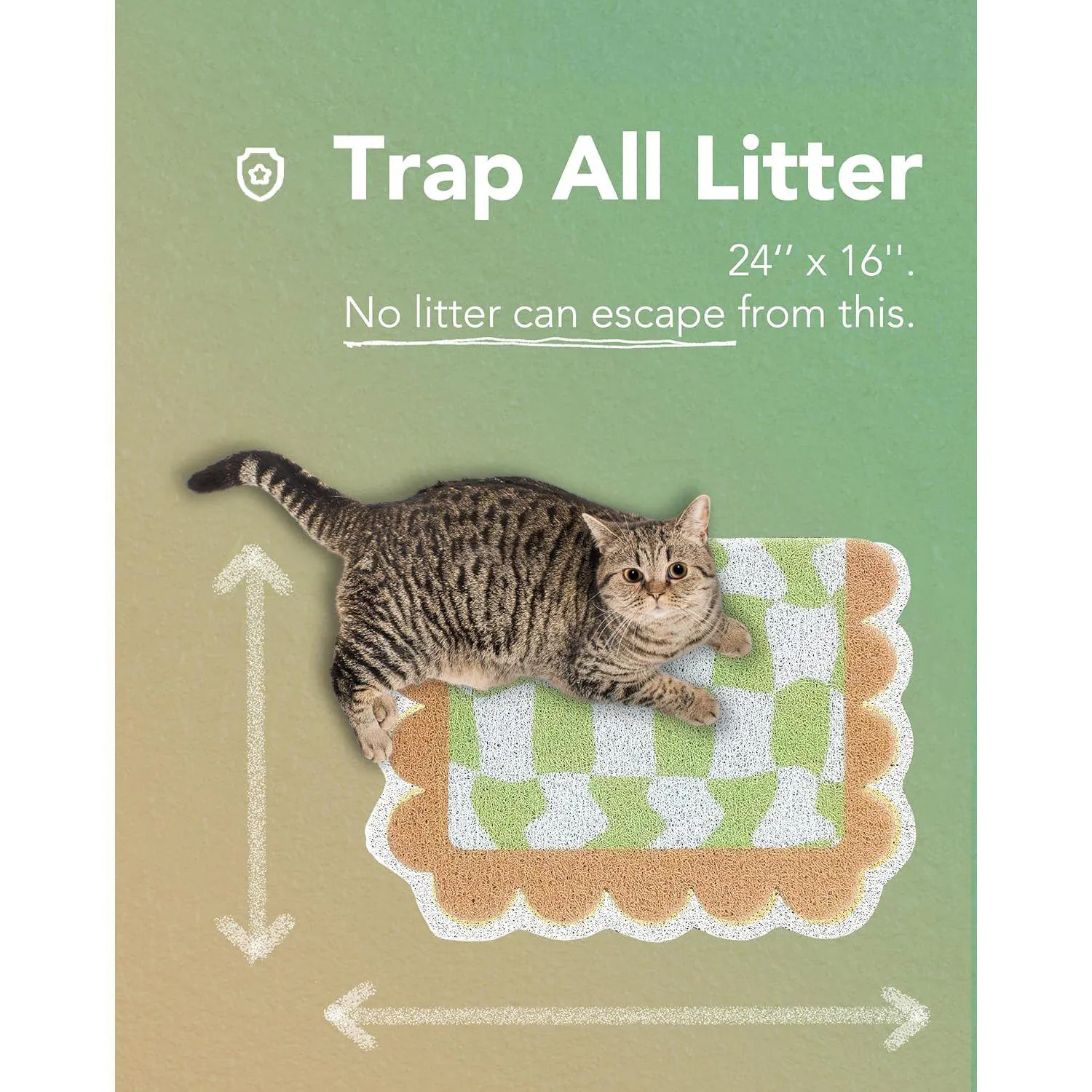 Alfombra Para Caja De Arena De Gato Resistente Al Agua Con Diseño Verde Pistacho 3