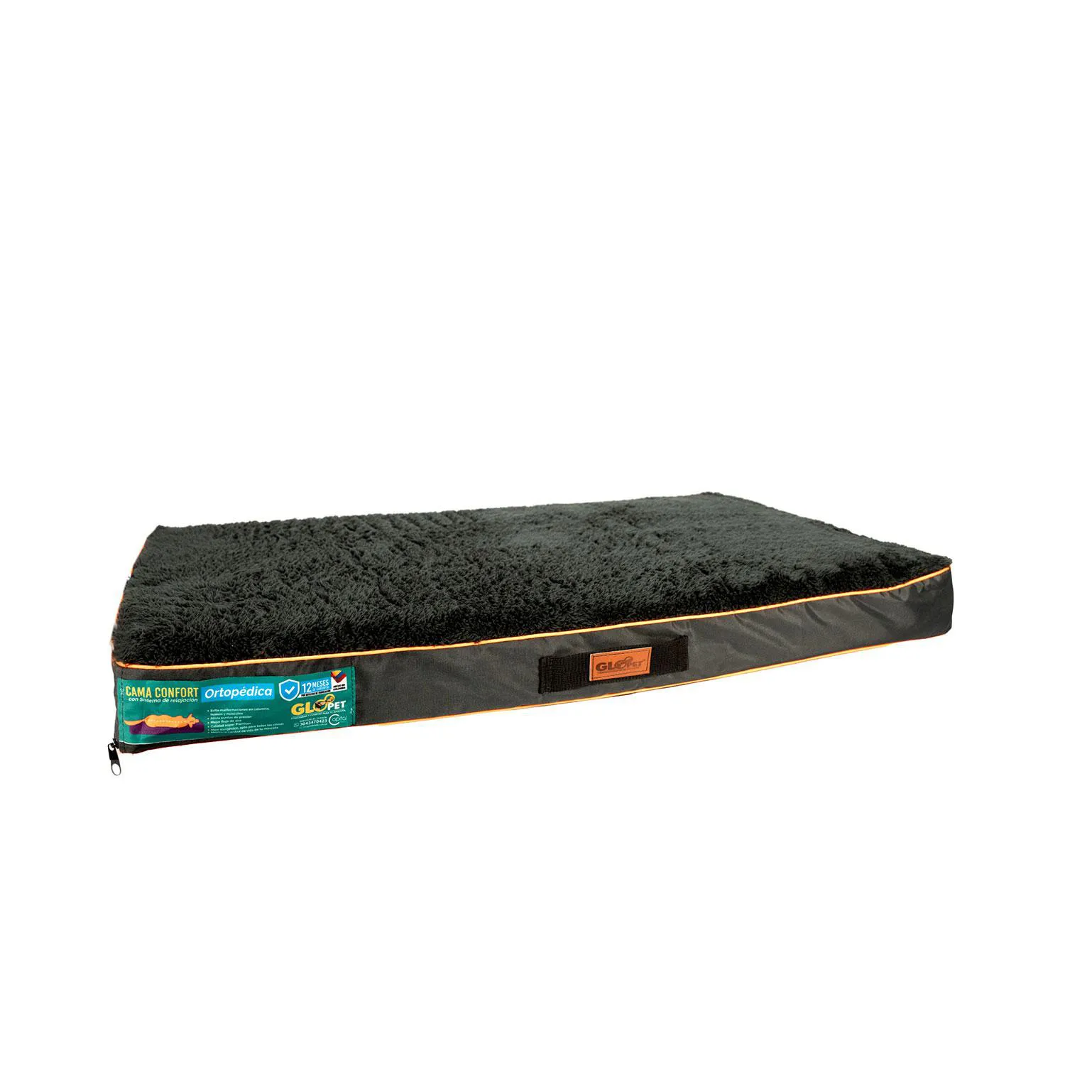 Colchón Gloopet Con Tecnologia Antiestres Para Mascota Talla S Color Negro